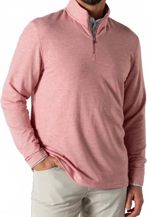 Duck Head Long Sleeve Wakeman Stripe Performance Shirt In Sunwashed Red Heather