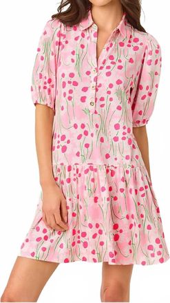Lilly Pulitzer Bingley Popover Shirt Dress In Conch Shell Pink Sunny Daisies