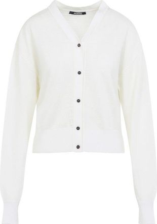 Jacquemus Brode Off White Merino Wool Cardigan