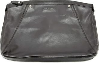 Bulgari Pre-owned Leather clutches - Heren - Vintage Clutch - Bruin - ONE Size - Leer - Vintage