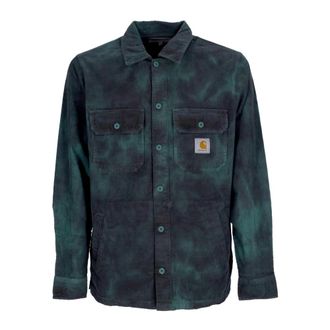 Carhartt Work in Progress Carhartt Wip, Casual Shirts, male, Green, Size: S Velvet Long Sleeve Shirt Jacket