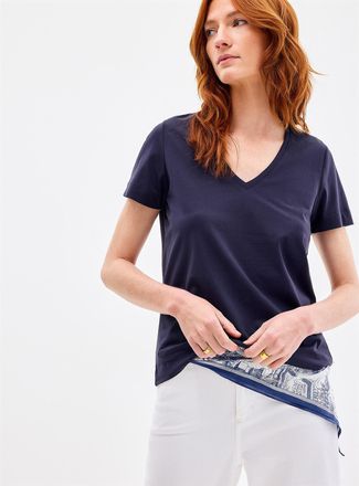 Contemporaine Womens SUPIMA cotton V-neck T-shirt