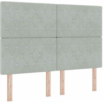 vidaXL Cabecero De Terciopelo Argyle Gris Claro 140 Cm Terciopelo Vidaxl
