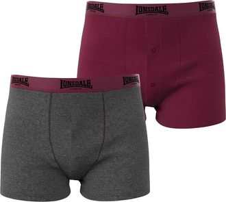 Lonsdale Boxershorts voor heren (Set van 2) (Roest/Kool)