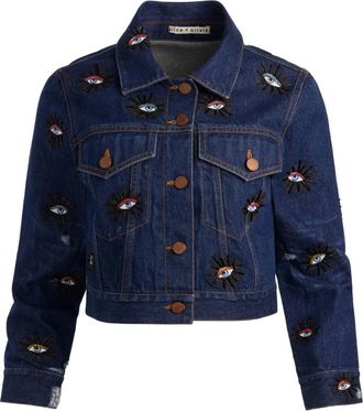 Alice & Olivia Chloe jack verfraaid met ogen - Blauw