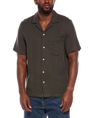 Madewell Indigo Dyed Short Sleeve Button Up Shirt