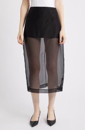 Frame Denim Silk Organza Pencil Skirt in Black at Nordstrom Rack, Size 12