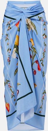 Agua Bendita Pareo Lavanda de algod&oacute;n y seda estampado