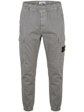 Stone Island Cotton Elastic Waistband Patch Detail Cargo Pants