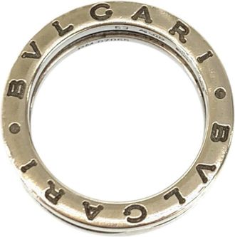 Bulgari Black Ceramic Silver 925 Band Ring (Pre-Owned)