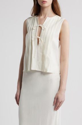 Rails Aja Pleat Sleeveless Top in Ivory at Nordstrom, Size X-Small