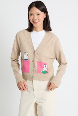 Chinti and Parker Wool-Cashmere Miffy Pocket Play Cardigan in Soft Oat at Nordstrom, Size X-Small