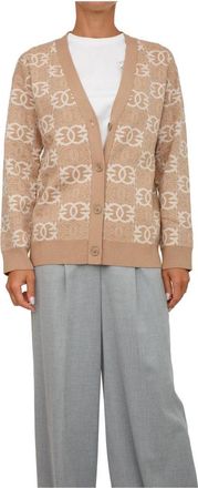 Pinko Kameel Vest Viscose Polyester Mix - Dames - Vesten - Bruin - L - Polyester - Truien & Vesten