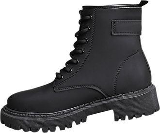 Generic Womens Lace Up Ankle Boots Fashion Low Chunky Heels Platform Hiking Snow Booties Casual Combat Motorcycle Walking Booties Classic Autumn Winter Comfor