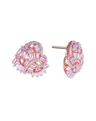 Suzy Levian Suzy Levian Silver Cz Large Cluster Heart Earrings