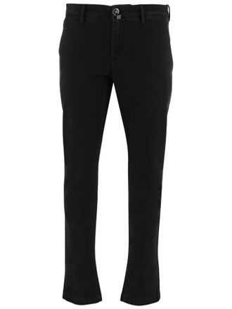 Jacob Cohen Black Tailored Slim-Fit Stretch Cotton-Blend Formal Pants