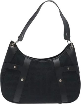 Ferragamo Pre-owned Shoulder Bags, female, Black, Size: ONE SIZE Pre-owned Canvas Shoulder Bag