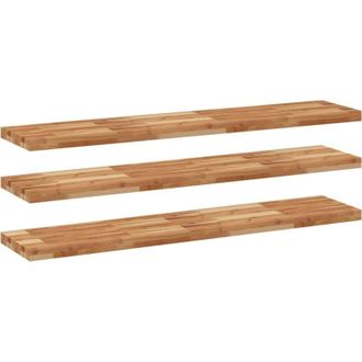 vidaXL Estante Flotante 3 Uds Madera Acacia Acabado Aceite 160x30x4 Cm Vidaxl