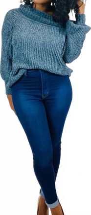Promesa Olivia Off The Shoulder Sweater In Blue