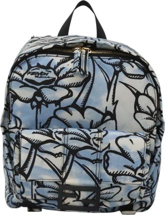 Fendi Blue Nylon Backpack Bag (Pre-Owned)