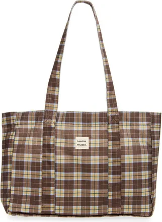 Damson Madder Check Tote Bag in Brown Multi at Nordstrom