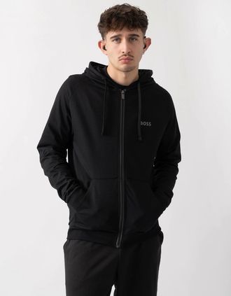 HUGO BOSS Mens BOSS Orange Mens Authentic Zip Up Loungewear Hoodie 50545573 - Black 004 - Size: 38