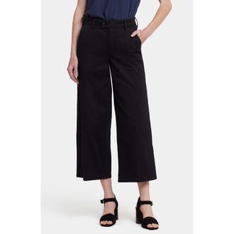 NYDJ Mona High Waist Ankle Wide Leg Trouser Jeans in Black at Nordstrom Rack, Size 14