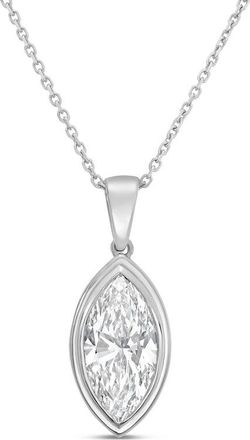 Diana M. Jewels 14kt white gold 7.00 ct lab grown marquise bezel with bail pendant