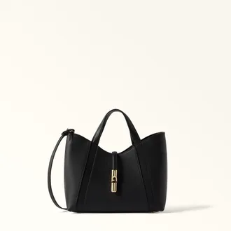 Furla Goccia Borsa A Spalla S Nero Nero Pelle Di Vitello Notte + Pelle Di Vitello Sidney Donna
