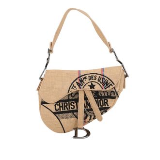 Dior Pre-owned Dior Jute Union Embroidered Saddle Bag Ladies FS139ARPRQE1SB1E