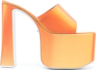 GCDS 170mm platform sandals - women - Calf Leather/Polyurethane/Calf Leather - 40 - Orange