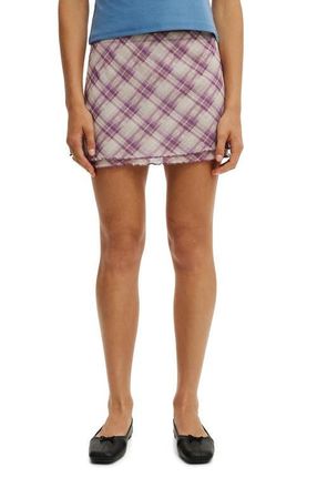 Cotton On Womens Molly Mini Skirt in Mila Asym Check Digital at Nordstrom, Size Xxx-Small