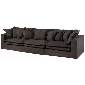 Massivmoebel24 Sylt Divano 3 posti - stoffa / verde scuro 341x117x90
