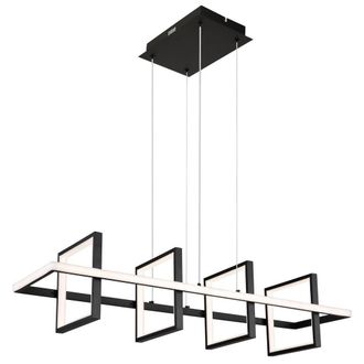Netlighting Wolfhard Squares Pendant Black 4x LED Dimmable 2700-6000K Remote