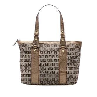 Fendi Pre-owned Canvas Tote Bag - Dames - Vintage Shopper - Bruin - ONE Size - Leer - Vintage