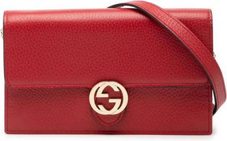 Gucci Borsa a tracolla GG Dollar in pelle con catena 2000-2015 - Rosso