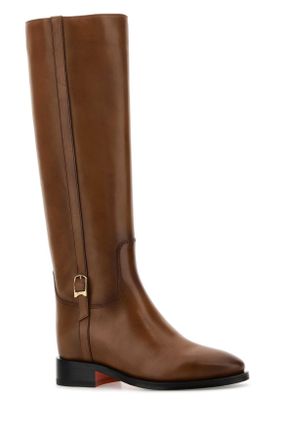 Santoni Womens Brown Leather Mandy Boots Marrone Stivali