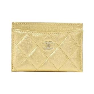Chanel Pre-owned Wallets, female, Yellow, Size: ONE SIZE Pre-owned Vintage Card Case