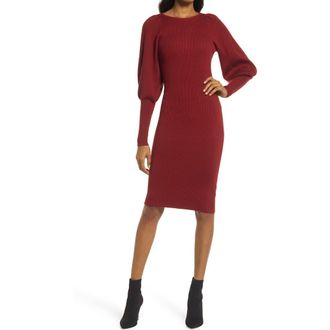 French Connection Joss Knit Midi Dress in 61-Bloodstone at Nordstrom, Size Large