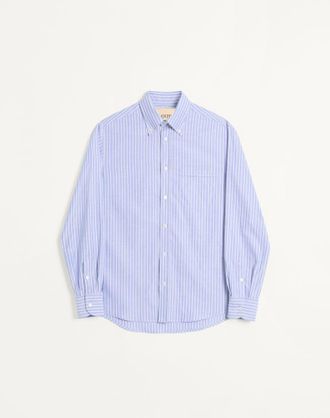 Valentino Camicia In Cotone Con Ricamo VLogo Uomo BIANCO/AZZURRO 37