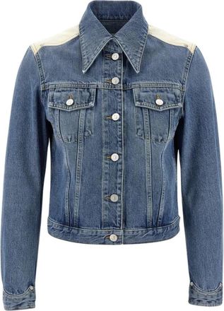 Givenchy Denim Jack met Contrastpanelen - Dames - Spijkerjassen - Blauw - S - Denim - Jassen