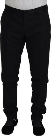 Dolce & Gabbana Zwarte wollen chino jurkbroek - Heren - Nette broeken - Zwart - XL - Wol - Broeken