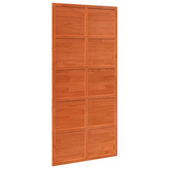 vidaXL Puerta Corrediza Marr&oacute;n Cera 100 X 208 Cm Madera De Pino Maciza Vidaxl