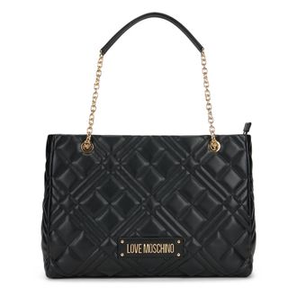 Love Moschino Bolso de Mano Acolchado con Logo - Bags - Mujer - Negro - ONE SIZE