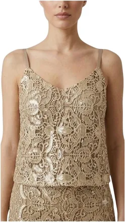 Fracomina Top de encaje - Tops - Mujer - Beige - L