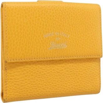 Gucci Pre-owned Vintage Portemonnee - Dames - Vintage Accessoires - Geel - ONE Size - Leer - Vintage