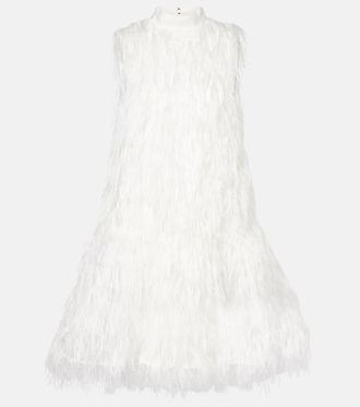 Roksanda Ilincic Bridal Odette faux feather-trimmed silk minidress