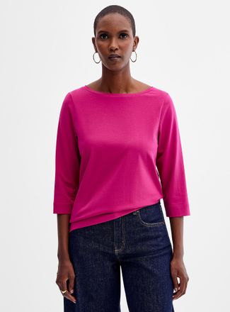 Contemporaine Womens SUPIMA cotton boat-neck T-shirt