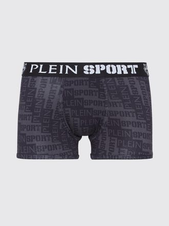 Plein Sport Stretch Cotton Blend Boxer Shorts with Lettering Print Philipp Plein