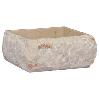 Berkfield Home Sink Cream 30x30x13 cm Marble | Size: 30 x 30 x 13 cm